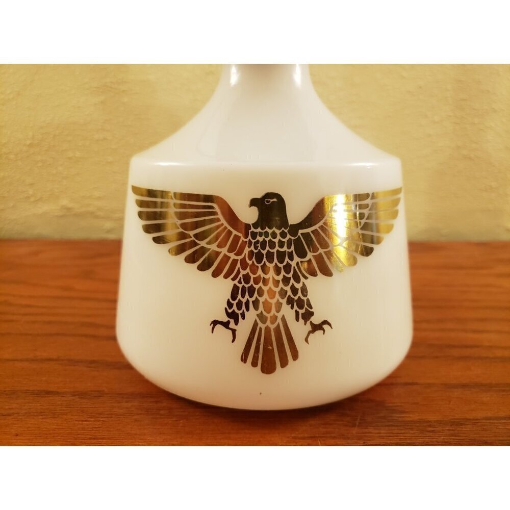 Eagle Hurricane Oil Lamp Milk Glass with Hobnail Shade Vintage - Picture 2 of 4